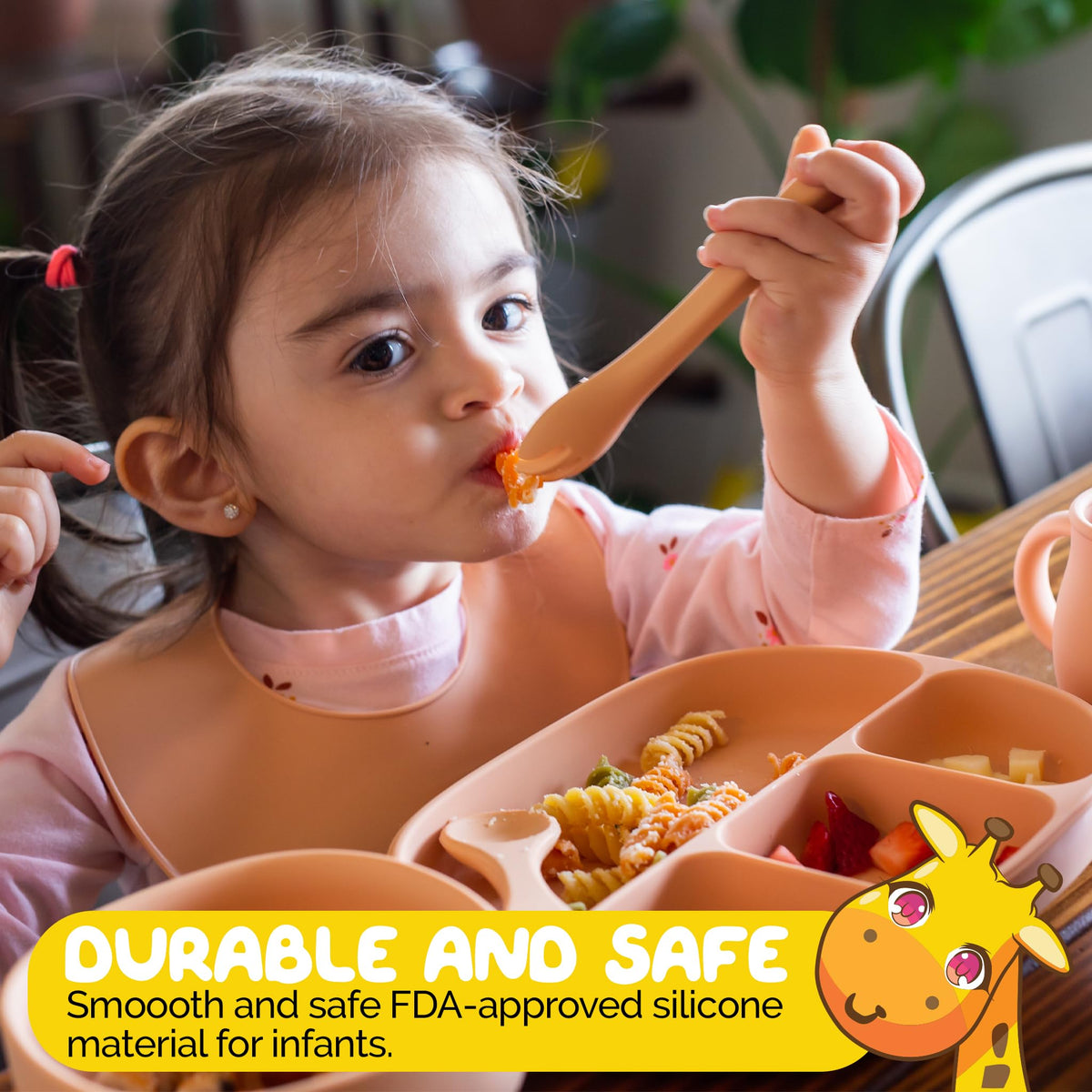 Muqee Peeko Silicone Baby Feeding Set with Utensils