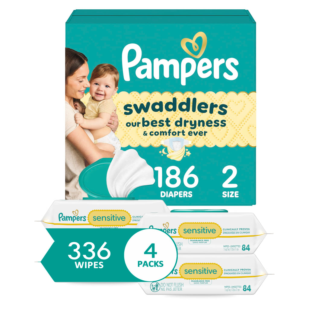 Pampers Swaddlers Disposable Baby Diapers, Gentle Newborn Diaper Care