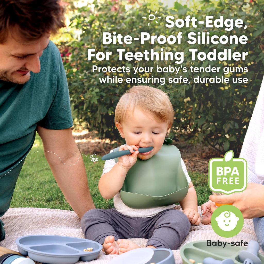 3-Pack Silicone Baby Spoons for Self-Feeding & Weaning
