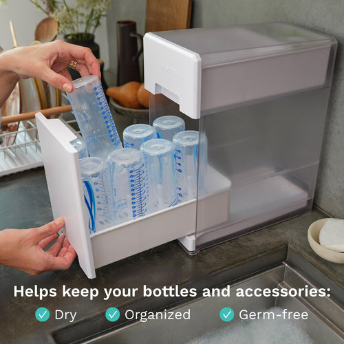 Baby Brezza Covered Drying Rack & Countertop Bottle Organizer