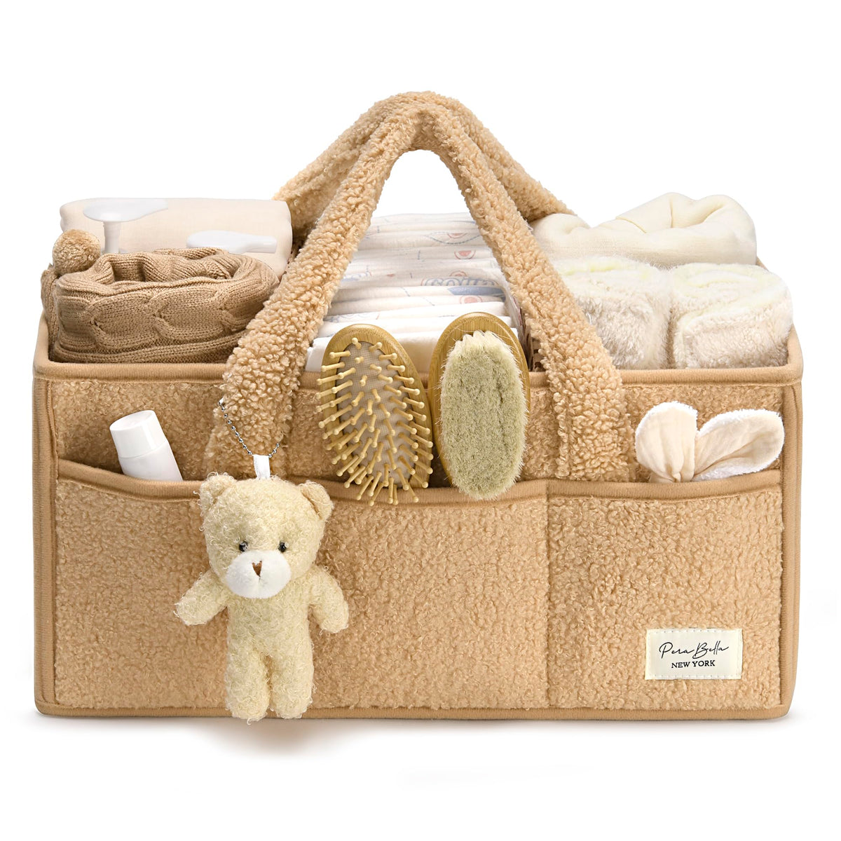 PeraBella Baby Diaper Caddy Organizer, Portable Nursery Storage Basket for Changing Table