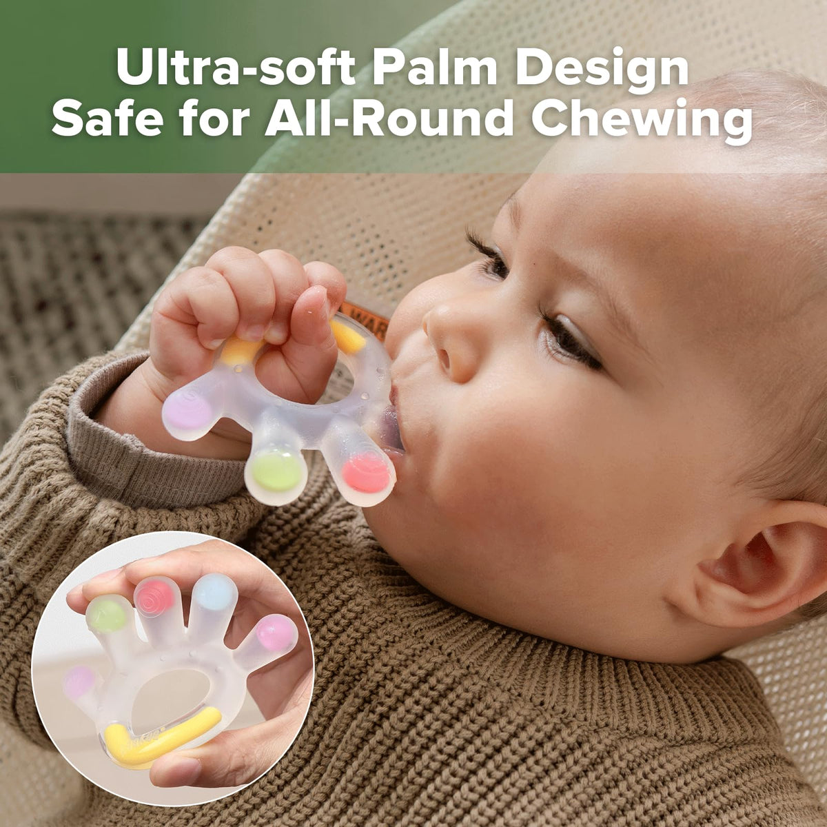 Haakaa Palm Teether & Security Blanket Baby Teething Set