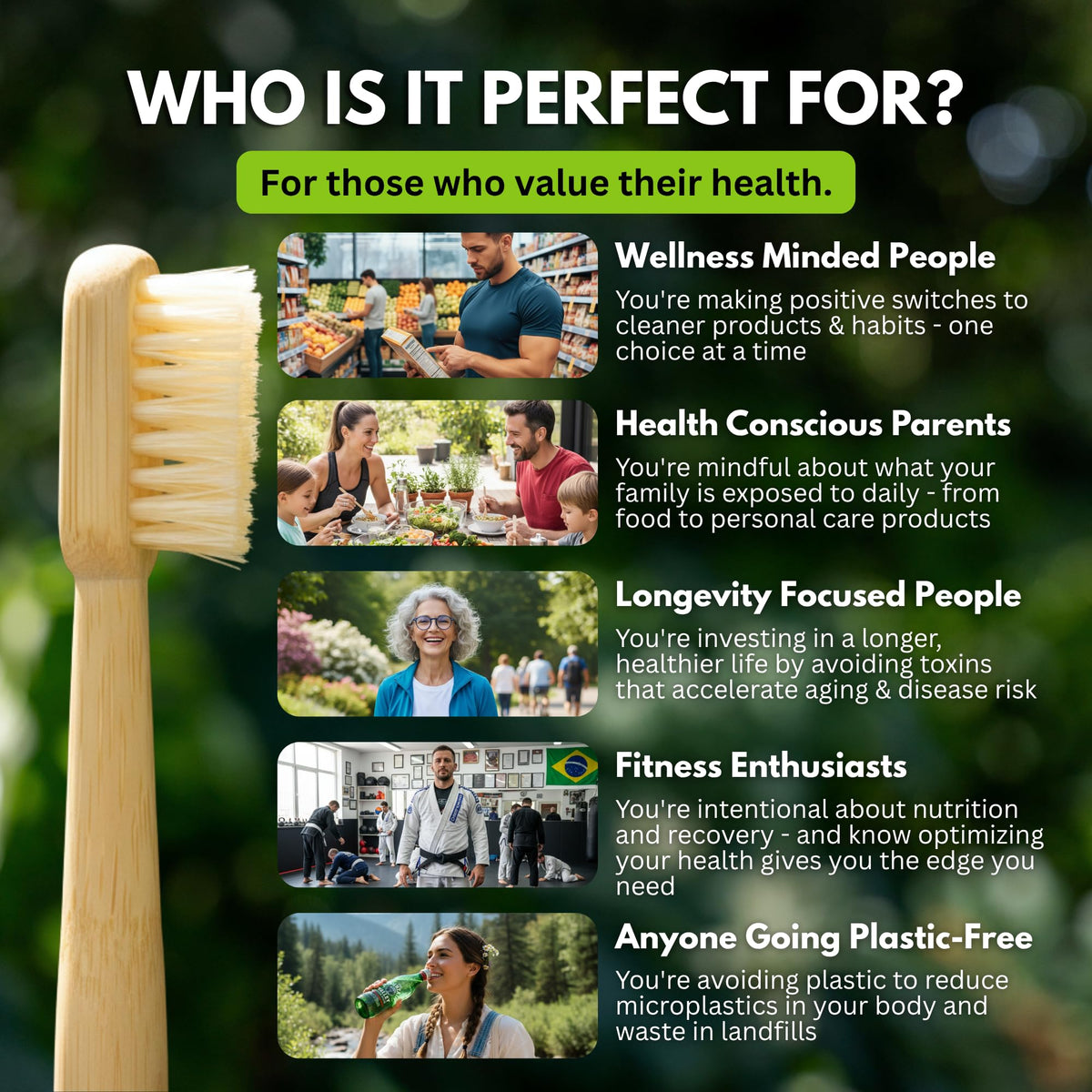 PRIMALS Boar Bristle & Bamboo Biodegradable Toothbrush 4-Pack