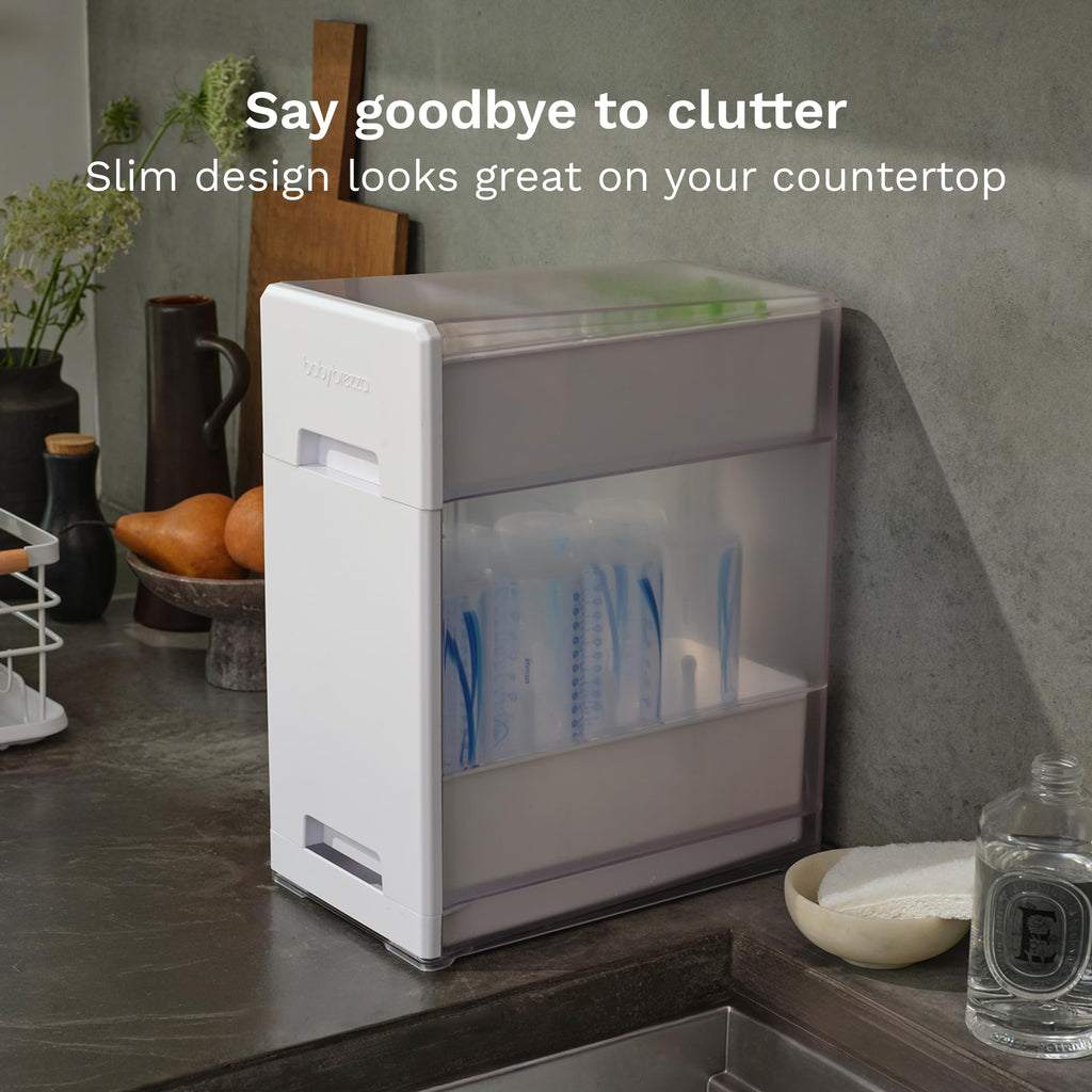 Baby Brezza Covered Drying Rack & Countertop Bottle Organizer