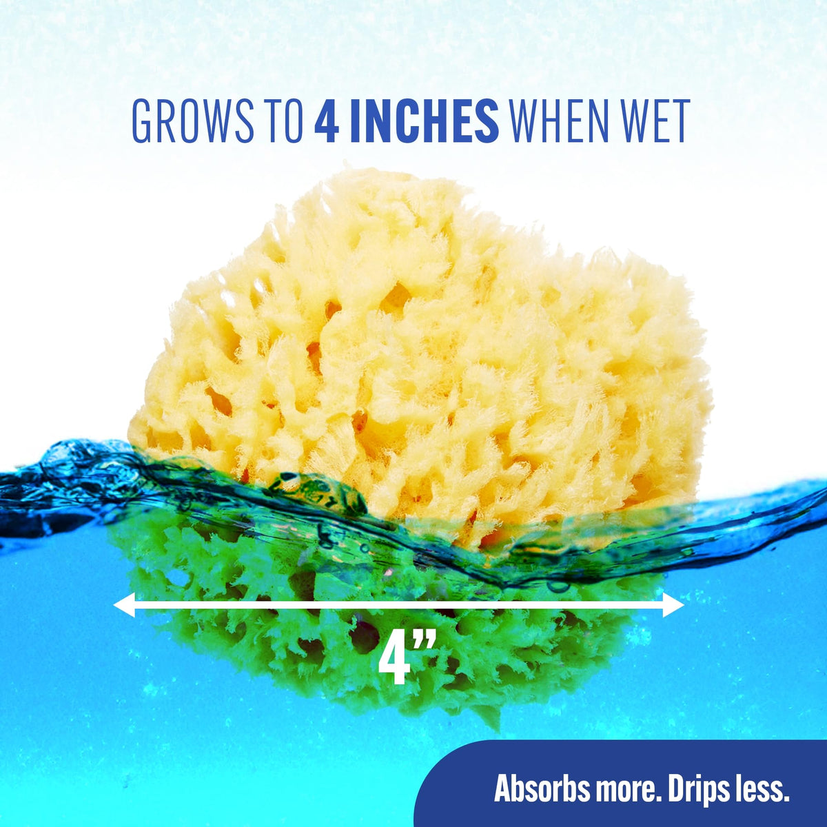 Baby Buddy Ultra-Soft Natural Sea Wool Bath Sponge 4-Pack