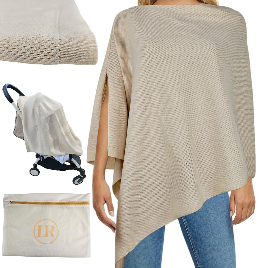 Little Rou Organic Cotton & Cashmere Nursing Cover Poncho