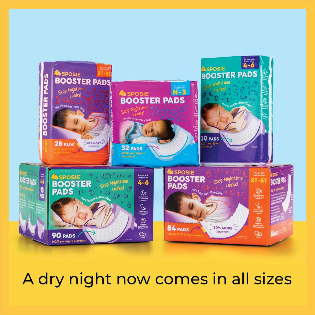 Sposie Overnight Diaper Booster Pads for Sizes 4-6 & 2T-5T