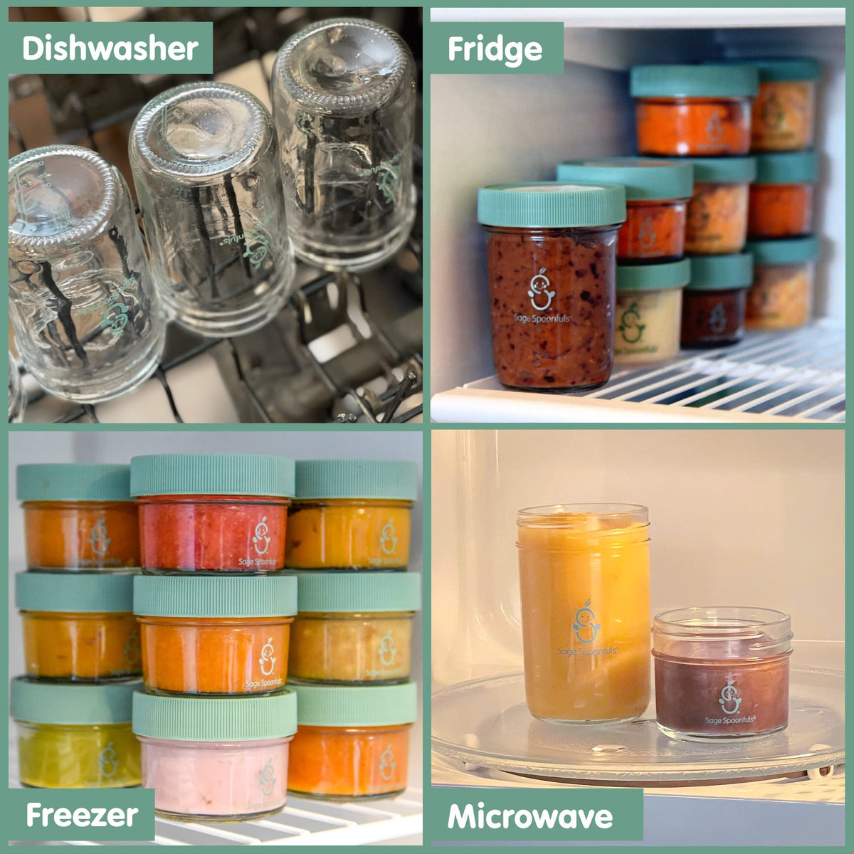 Sage Spoonfuls Reusable Glass Baby Food Containers