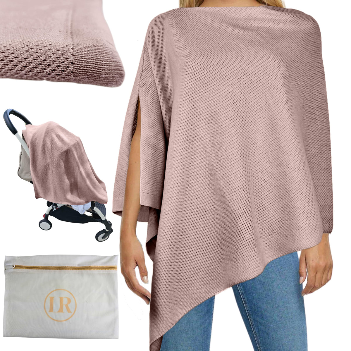 Little Rou Organic Cotton & Cashmere Nursing Cover Poncho